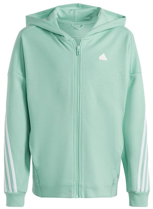 Детская толстовка Adidas U Fi 3S Fz Hd Easy Green/White, s.128