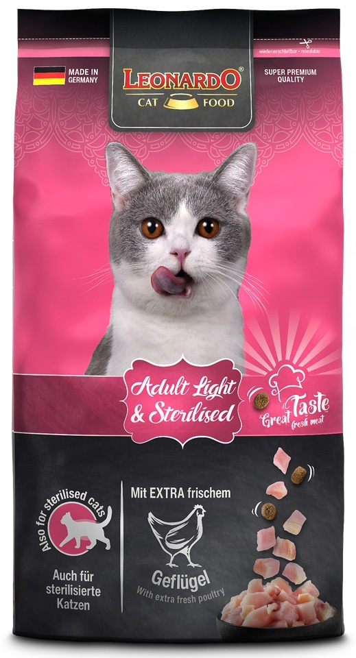 Сухой корм для кошек Leonardo Adult Light 1.8kg