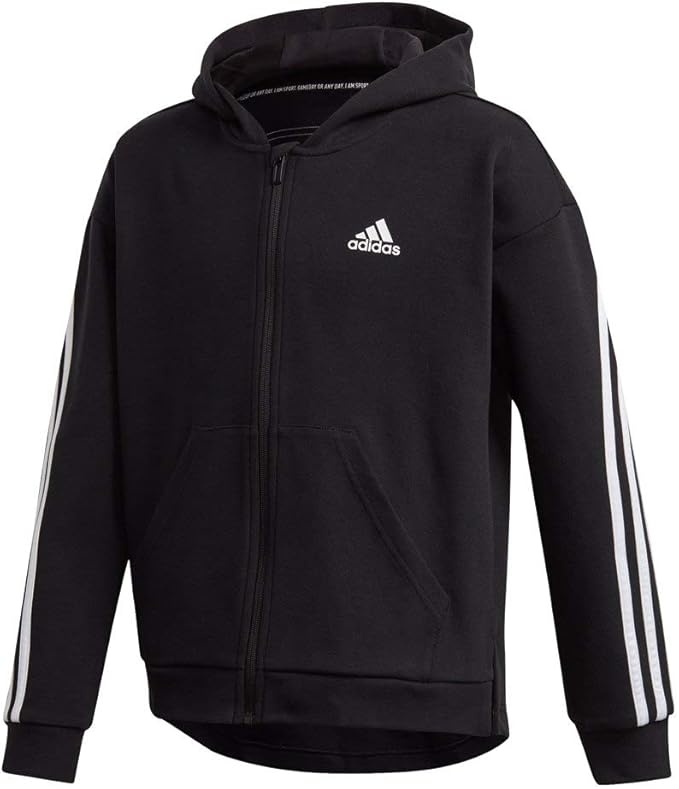 Hanorac pentru copii Adidas G Fi 3S Fz Black/White, s.152