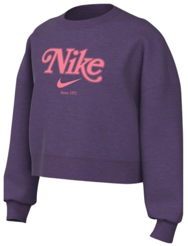 Hanorac pentru copii Nike G Nsw Trend Flc Crp Crew Dark Raisin, s.M