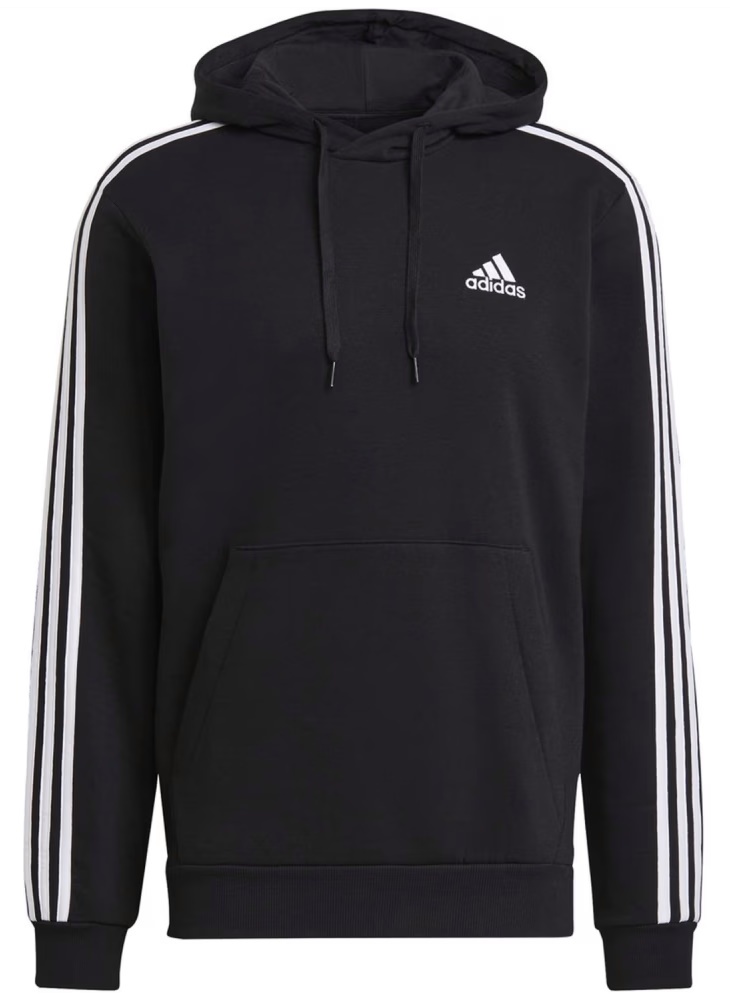 Мужская толстовка Adidas Hoodie 3 Stripes Fleece Black/White, s.S