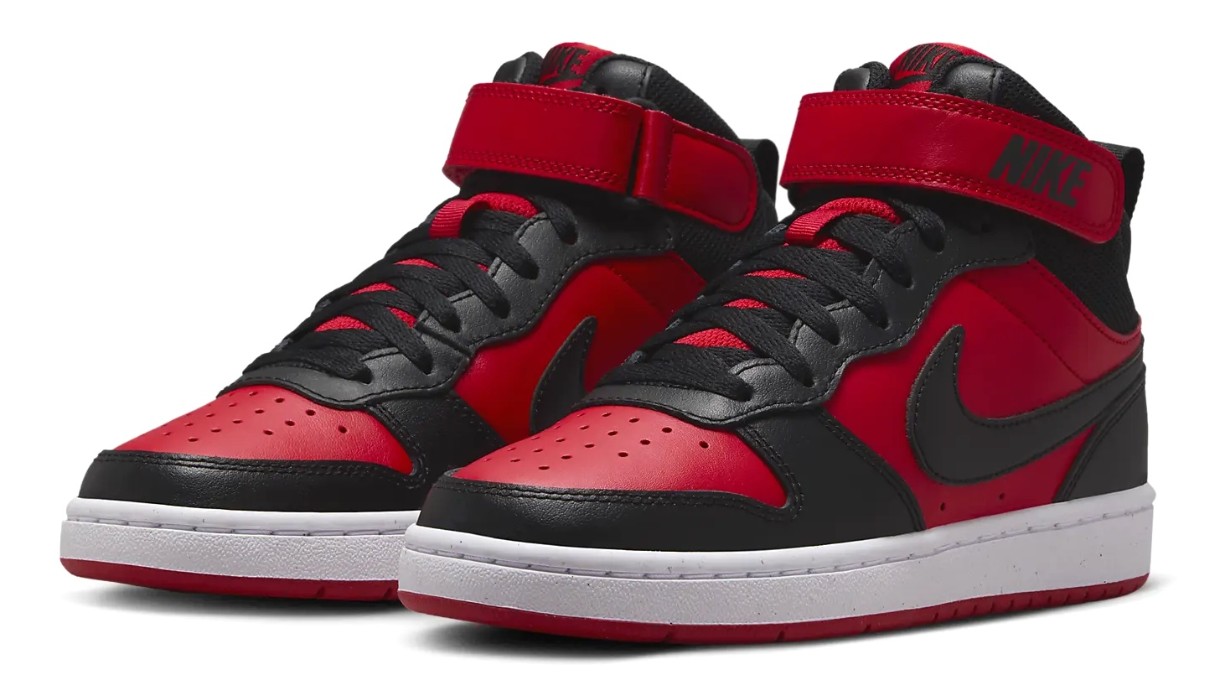 Ботинки детские Nike Court Borough Mid 2 Ps University Red/White/Black, s.29.5