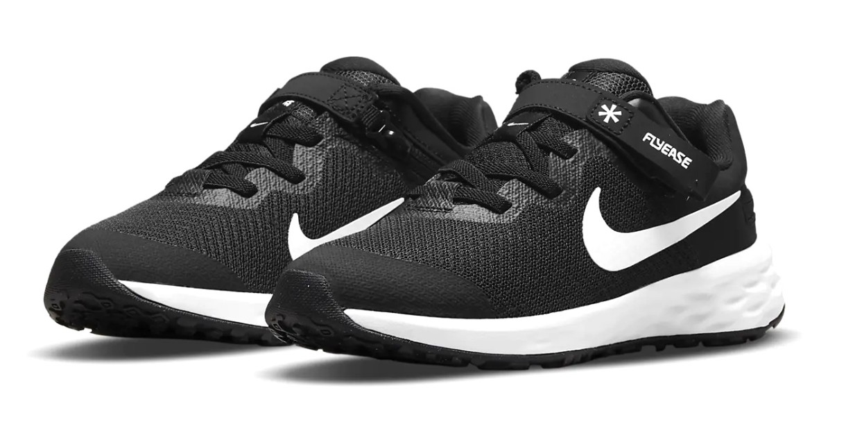 Adidași pentru copii Nike Revolution 6 Flyease Nn (Ps) Black/Dark Smoke Grey/White, s.31.5