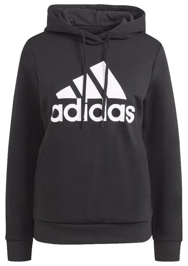 Женская толстовка Adidas Hoodie Big Logo Fleece Black/White, s.XS