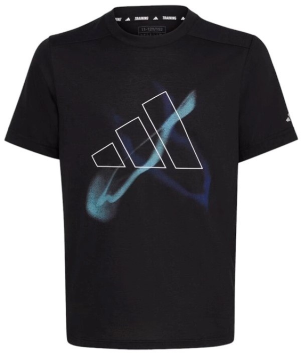 Детская футболка Adidas B Hiit Gfx Tee Black/White, s.152