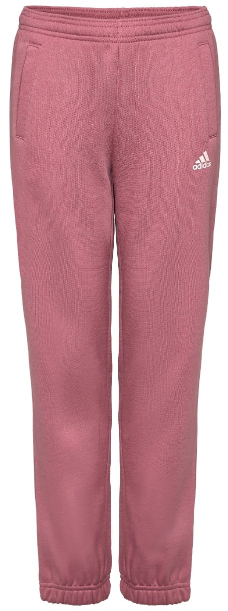 Pantaloni spotivi pentru copii Adidas J Essentials Small Logo Feel Cozy Fleece Pants Preloved Crimson, s.152