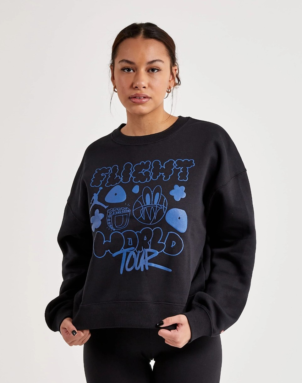 Женская толстовка Nike Jordan Brkln Flc Crew As Black/French Blue, s.S
