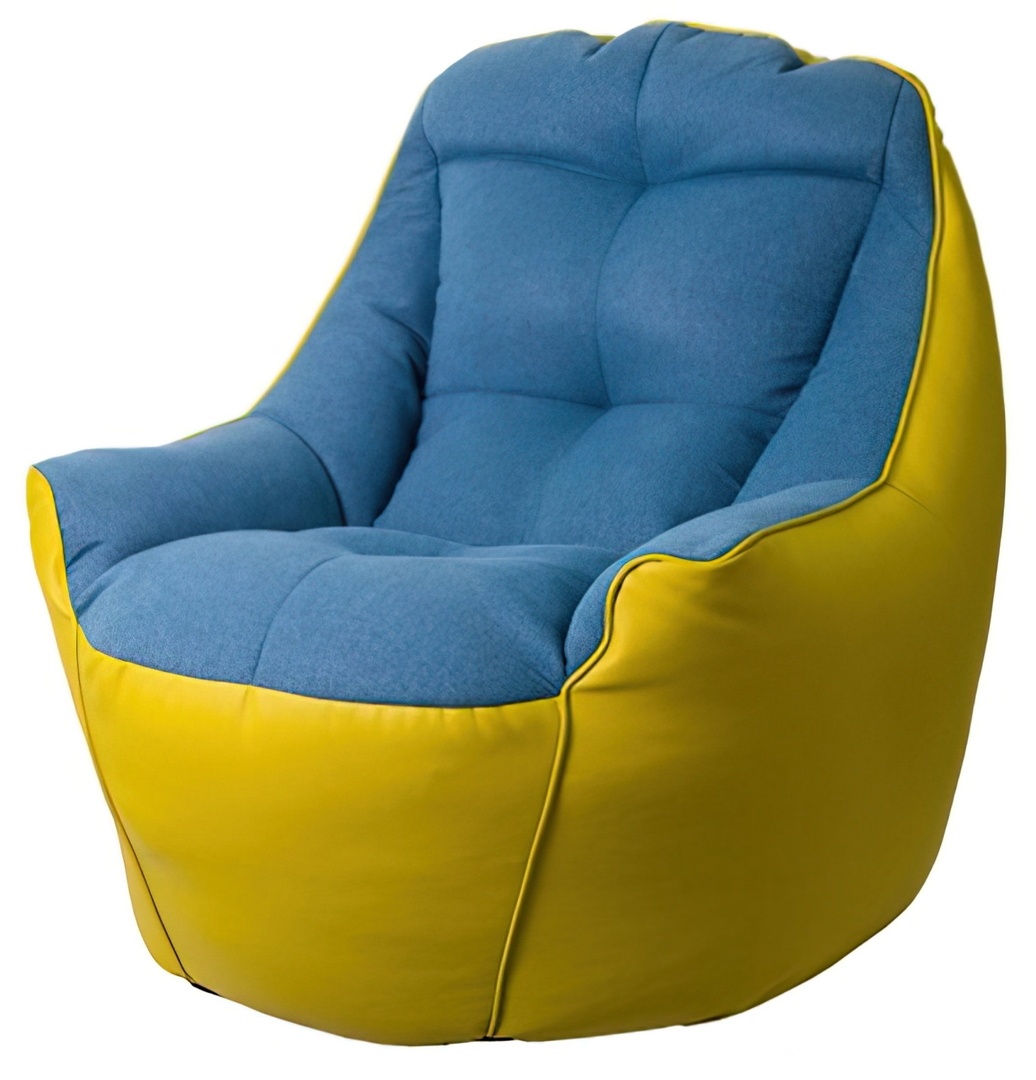 Fotoliu puf BeanBag Big Boss Синий/Желтый