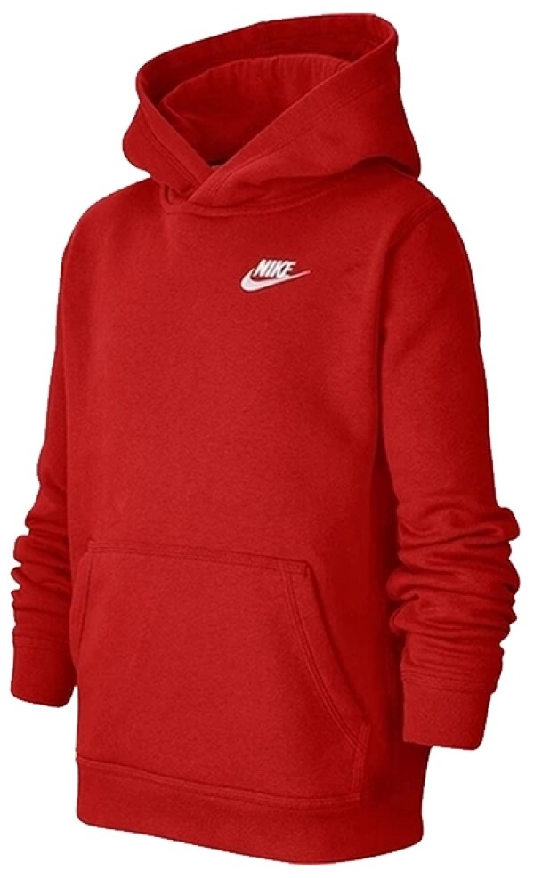 Детская толстовка Nike B Nsw Hoodie Po Club University Red/White, s.XL