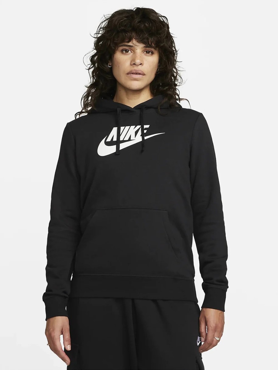 Женская толстовка Nike W Nsw Club Flc Gx Po Hdy Std Black/White, s.L