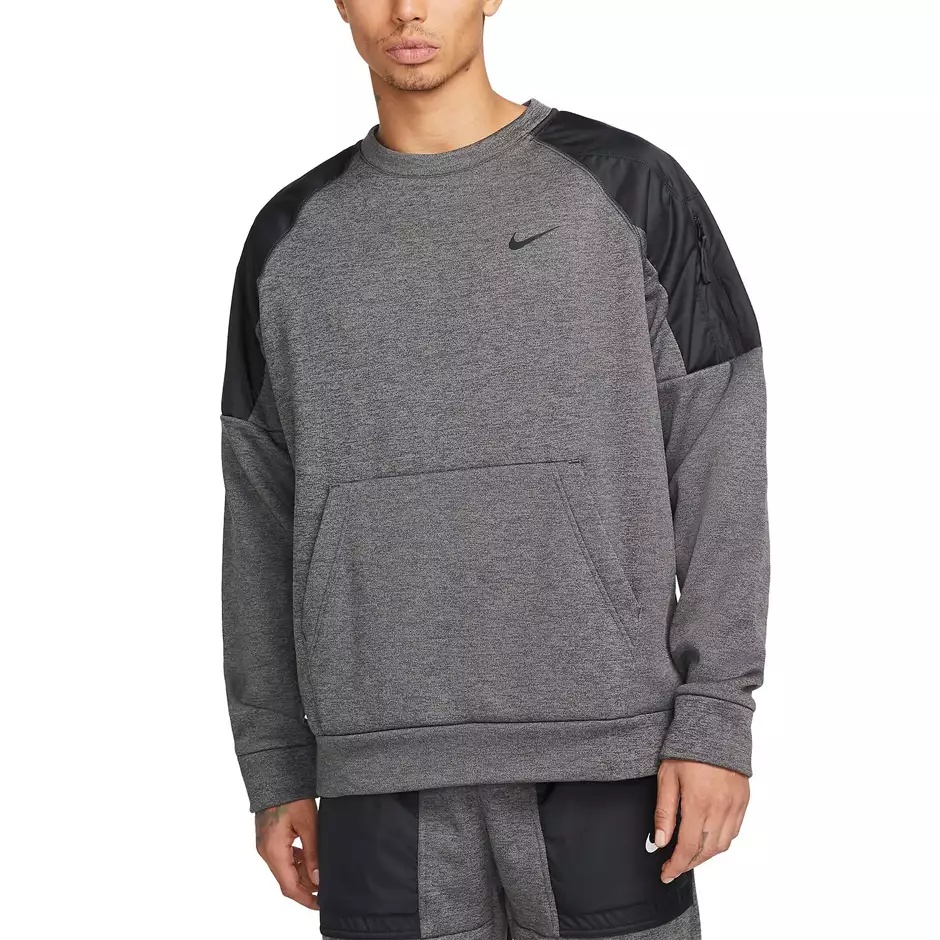 Мужская толстовка Nike Sweater Therma-Fit Novelty Crew Charcoal/Black, s.L