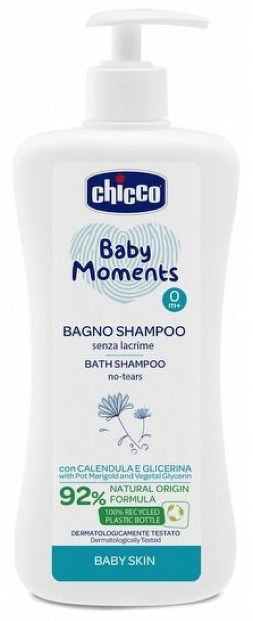 Gel de duș pentru bebeluși Chicco Baby Moments Bath Shampoo No-Tears 500ml