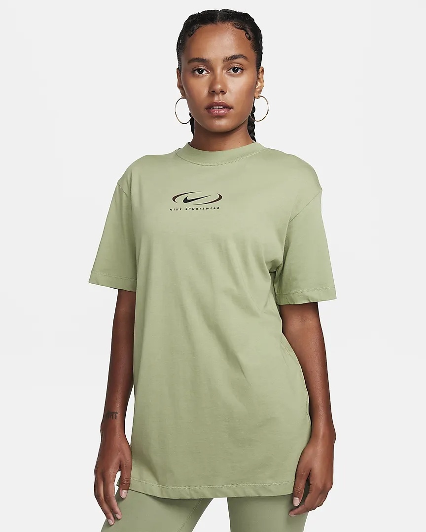 Женская футболка Nike W Nsw Tee Bf Prnt Swsh Oil Green, s.L