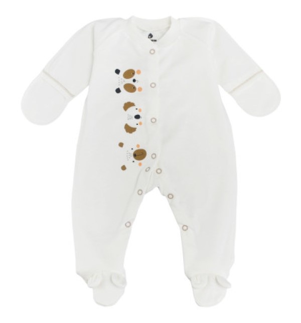 Salopetă-slip pentru copii Minikin Happy Baby 56cm Milky (242840156)