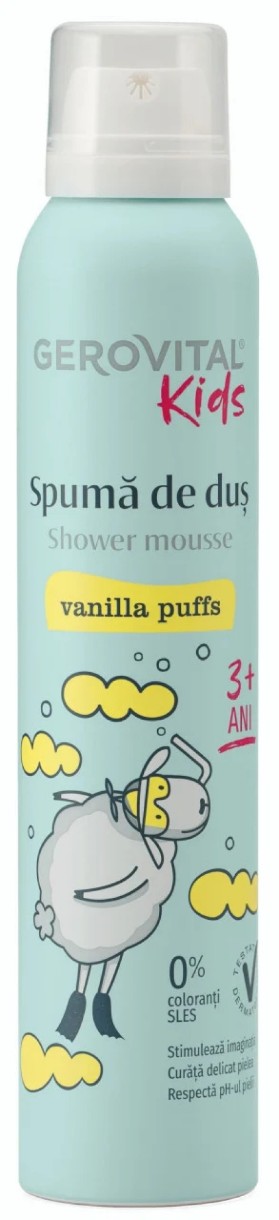 Детский гель для душа Gerovital Kids Shower Mousse Vanilla Puffs 200ml