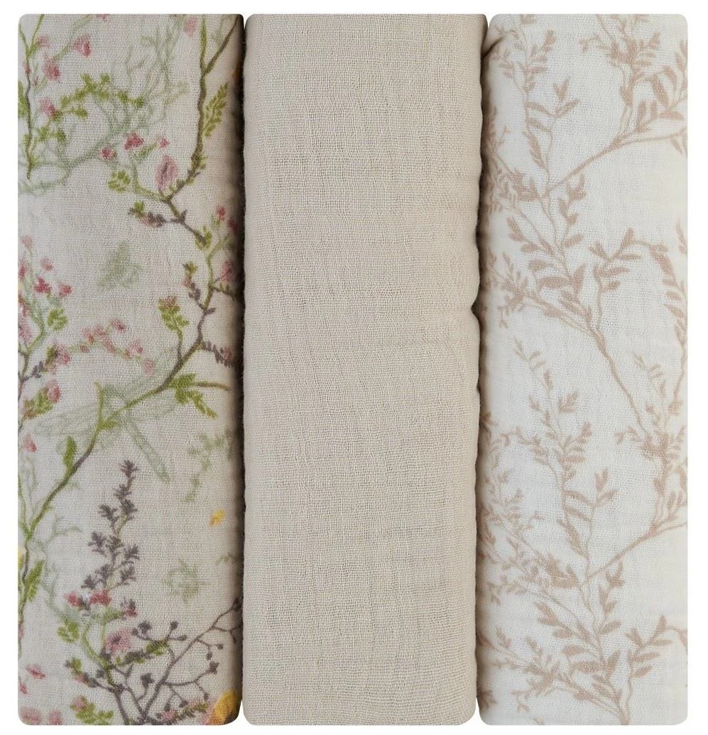 Pelinci Kikka Boo Secret Garden Beige 75x75cm 3pcs (31103010107)