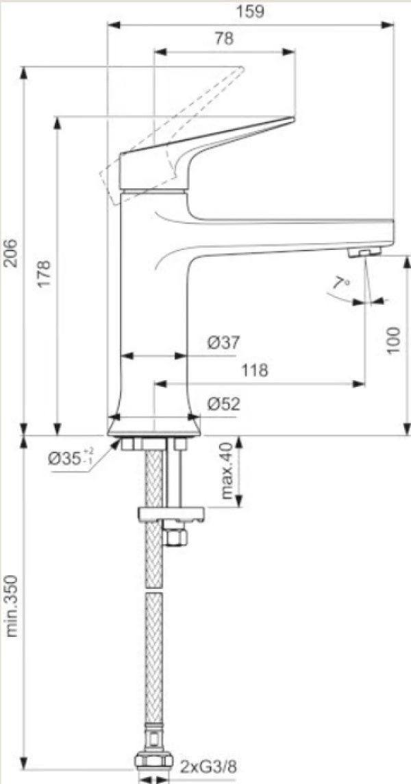 Baterie lavoar Ideal Standard La Dolce Vita BD654A2
