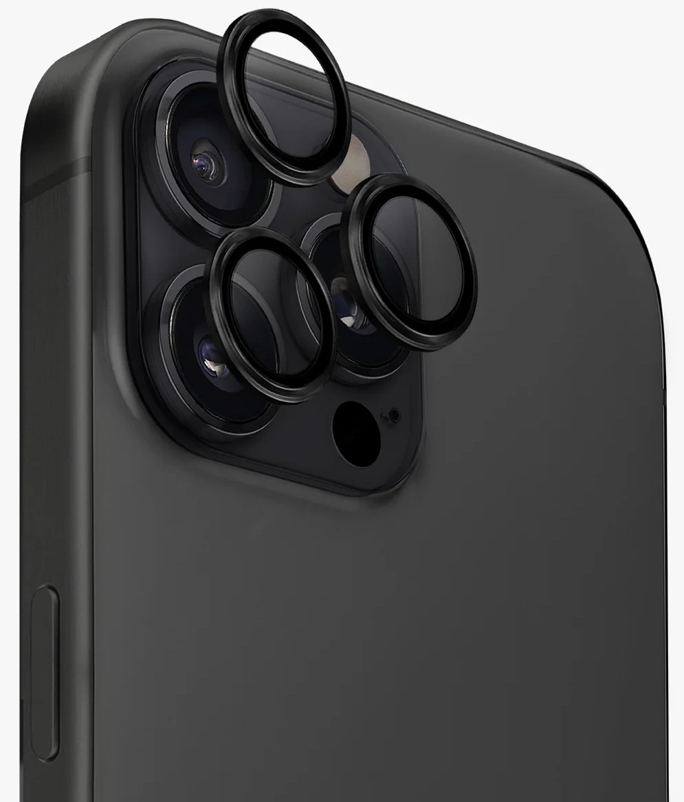 Защитное стекло для камеры Uniq Optix Aluminium Camera Lens Protector for iPhone 16 Pro/16 Pro Max Black