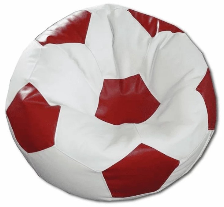 Кресло-мешок Relaxtime Football medium White&Red