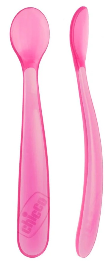 Lingurita de silicon Chicco Soft Silicon Spoon 2pcs Pink