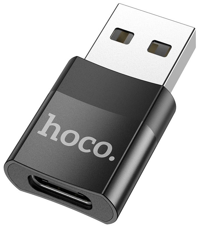 Переходник Hoco UA17 USB to Type-C Black