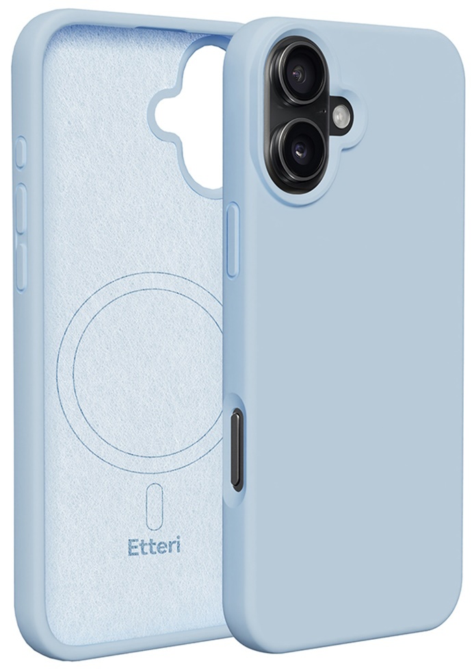 Чехол Etteri iPhone 16 Plus Silicone Mag Case Light Blue