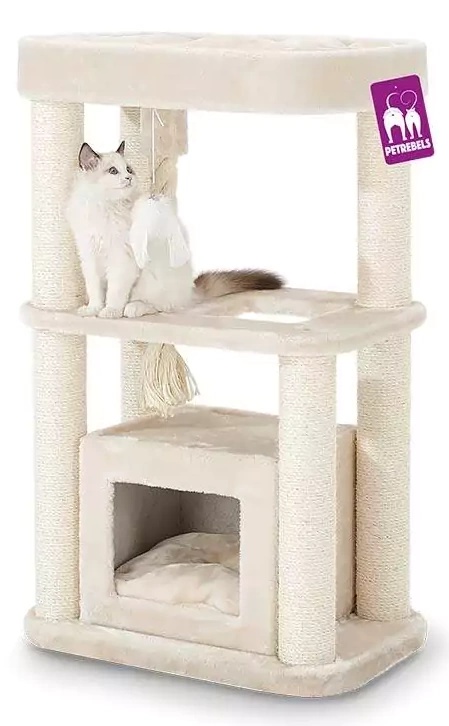 Ansamblu pentru pisici Petrebels Cat Tree Villa 100 Cream (431451)
