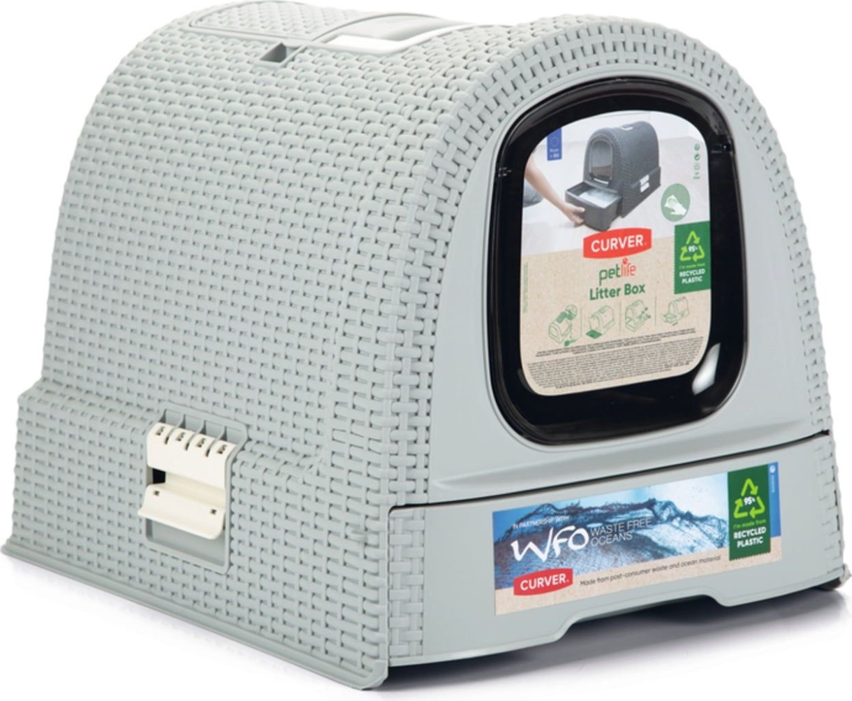 Litieră acoperită pentru pisici Curver Pet Life Cat Grey (400489)