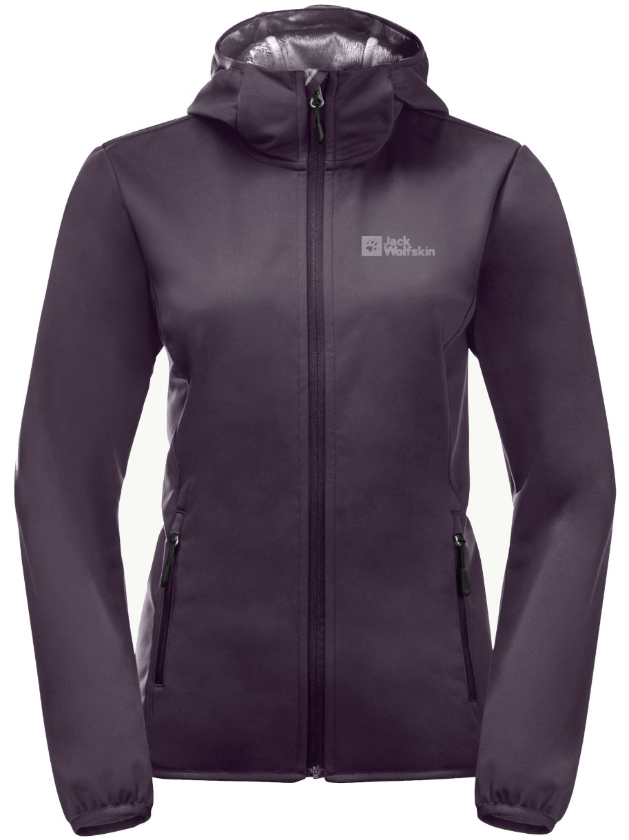 Женская ветровка Jack Wolfskin Windhain Hoody W Midnight Plum, s.L
