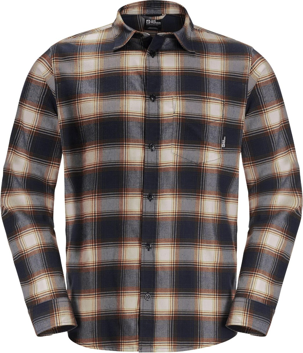 Cămașă bărbătească Jack Wolfskin Wanderweg Shirt M Dark Navy, s.S