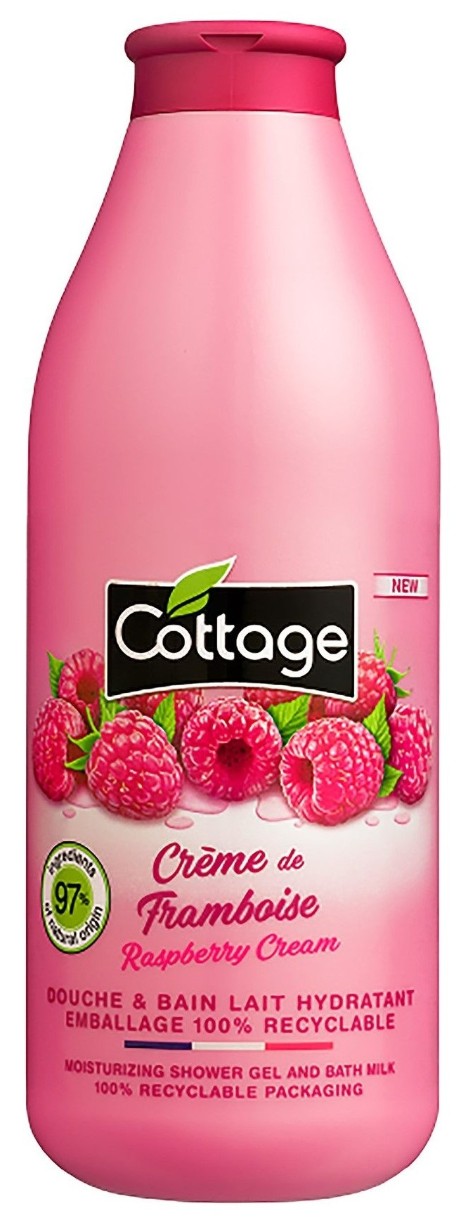 Gel de duș Cottage Shower Gel & Bath Milk Raspberry Cream  750ml