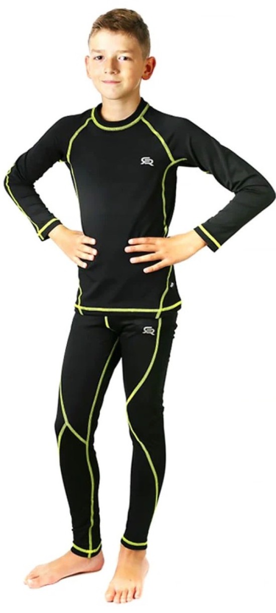 Termocomplet pentru copii Rough Radical Kriss Black/Lime FT 140-146cm