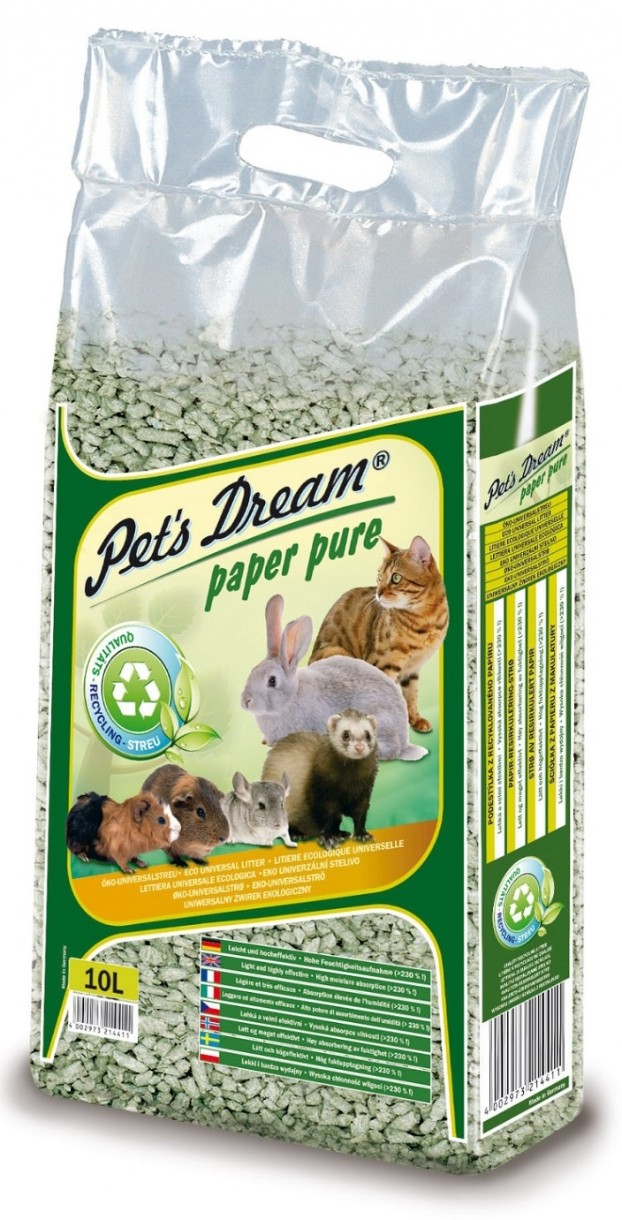 Наполнитель для грызунов Pet's Dream Paper Pure 10L