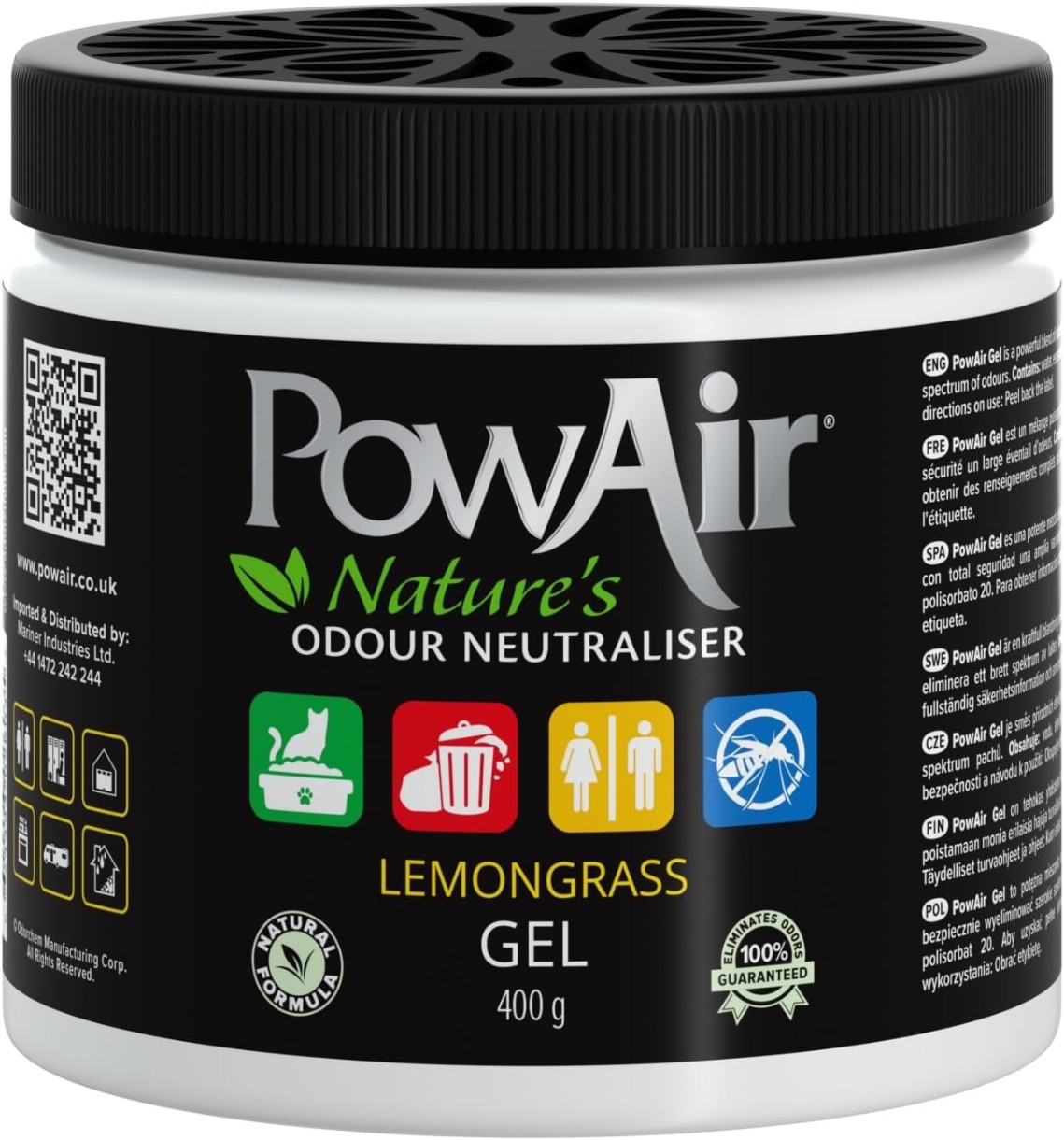 Neutralizator mirosuri PowAir Gel Lemongrass 400g