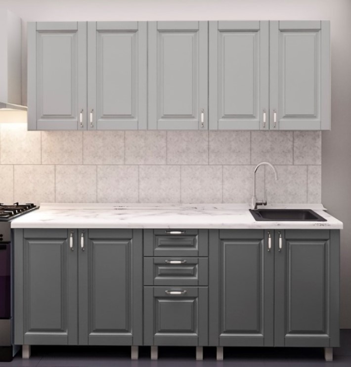 Кухонный гарнитур Bafimob Lena Classic 2.0m Light Grey/Grey Mat