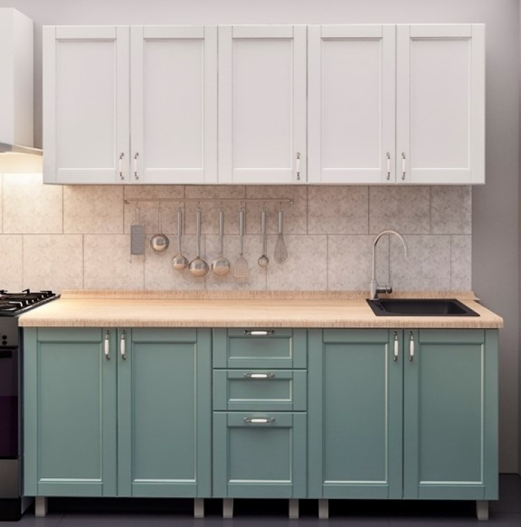 Кухонный гарнитур Bafimob Lena Modern 1.8 Light Green/White Mat