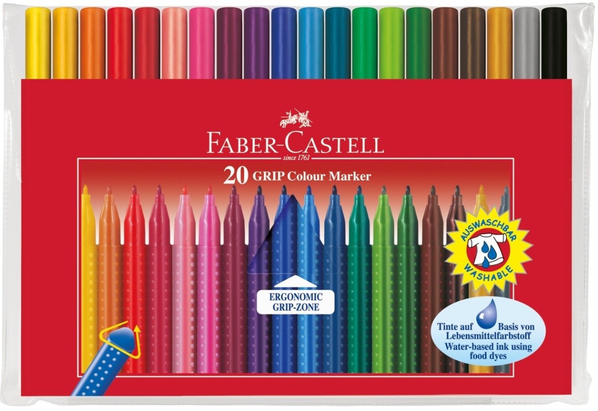 Набор фломастеров Faber-Castell Grip Colour 20pcs