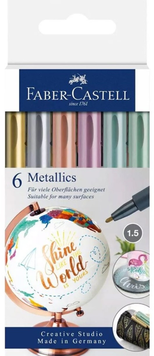 Набор фломастеров Faber-Castell Metallics 6pcs