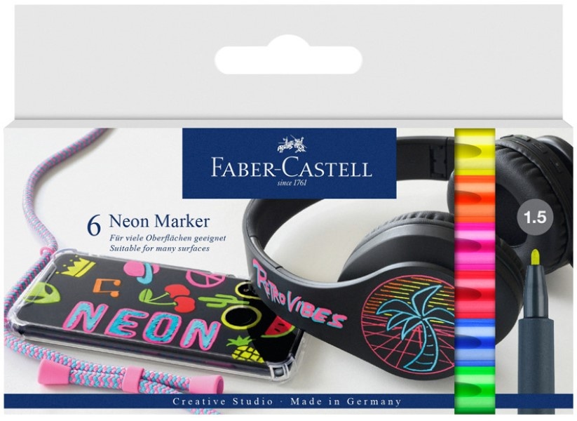 Set carioci Faber-Castell Neon 6pcs
