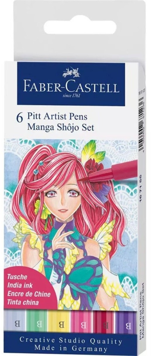 Ручка-лайнер Faber-Castell Pitt Artist Pens Manga Shôjo Brush Set 6pcs