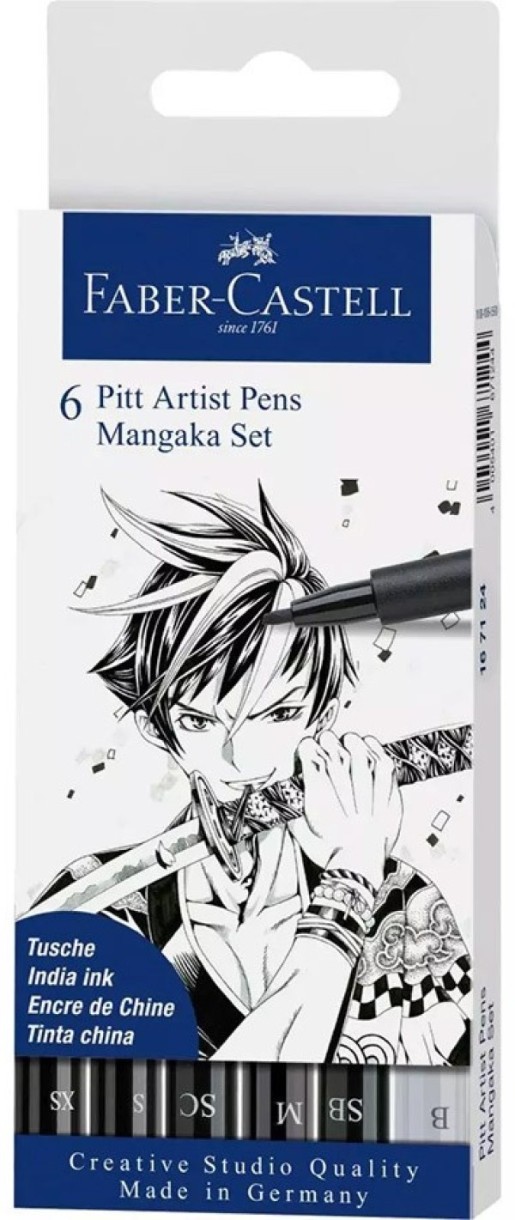 Ручка-лайнер Faber-Castell Pitt Artist Pens Mangaka Set 6pcs