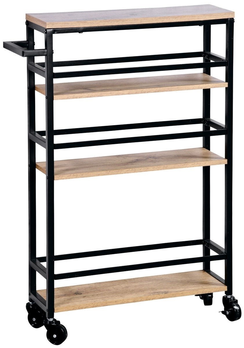 Etajeră Kesper Black/Wood (27842)