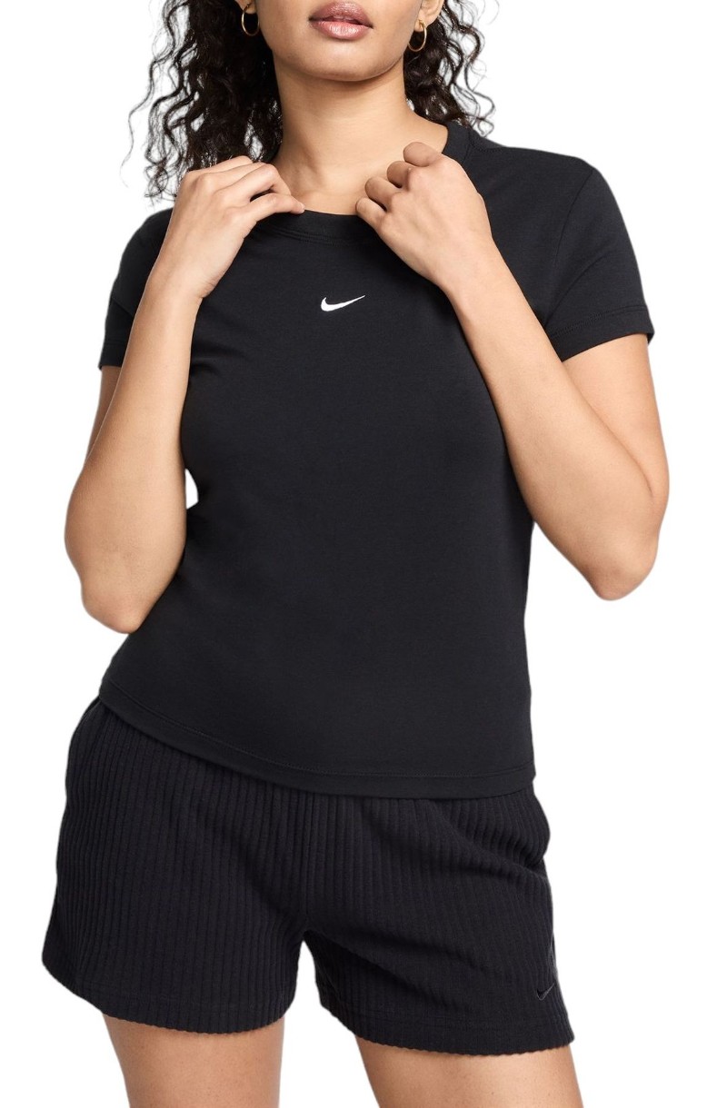 Tricou de dame Nike W Nsw Nk Chll Knt Md Crp Black/White, s.S