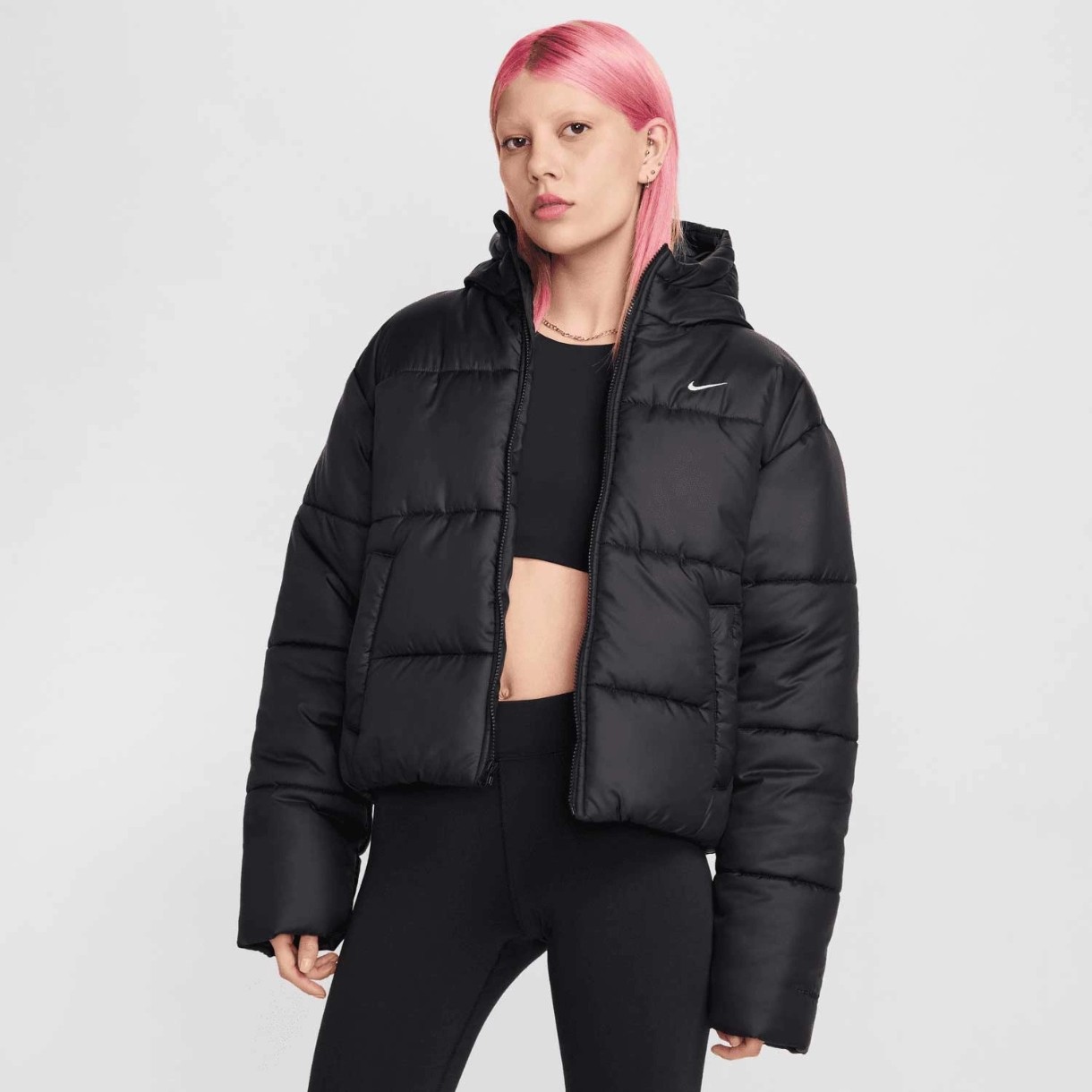 Женская куртка Nike W Nsw Tf Synfl Nk Clsc Pfr Black/White, s.S