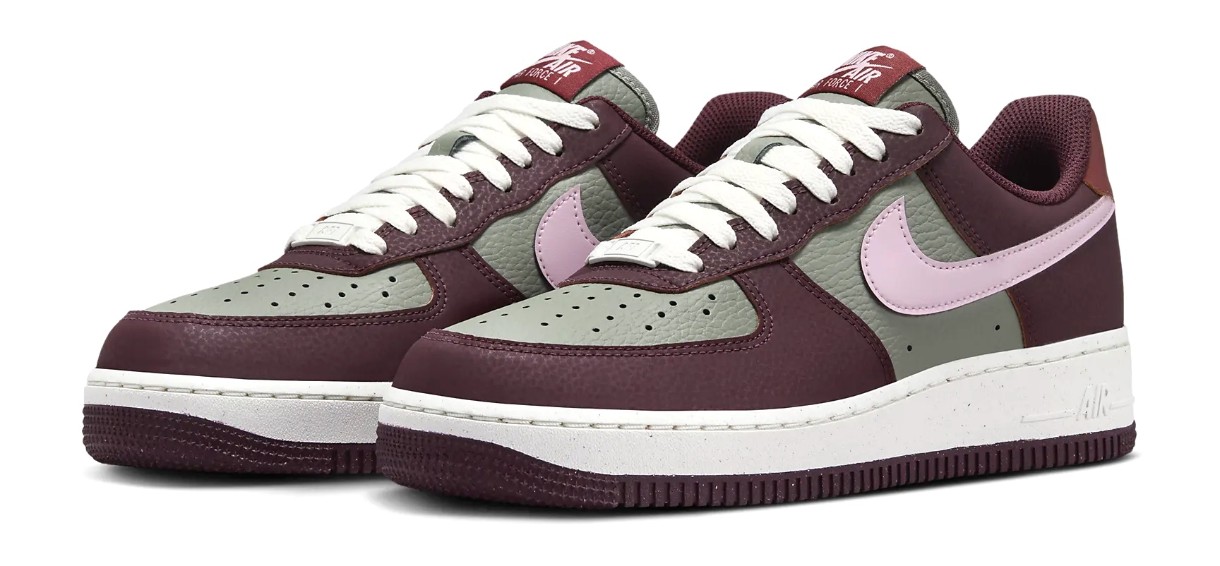 Кеды женские Nike W Air Force 1 07 Next Nature Burgundy Crush/Dark Stucco/Sail/Pink Foam, s.40