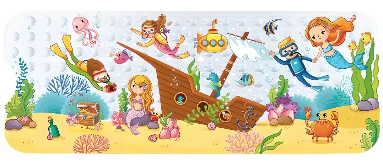 Антискользящий коврик для ванны 4Play Seabed 100x40cm