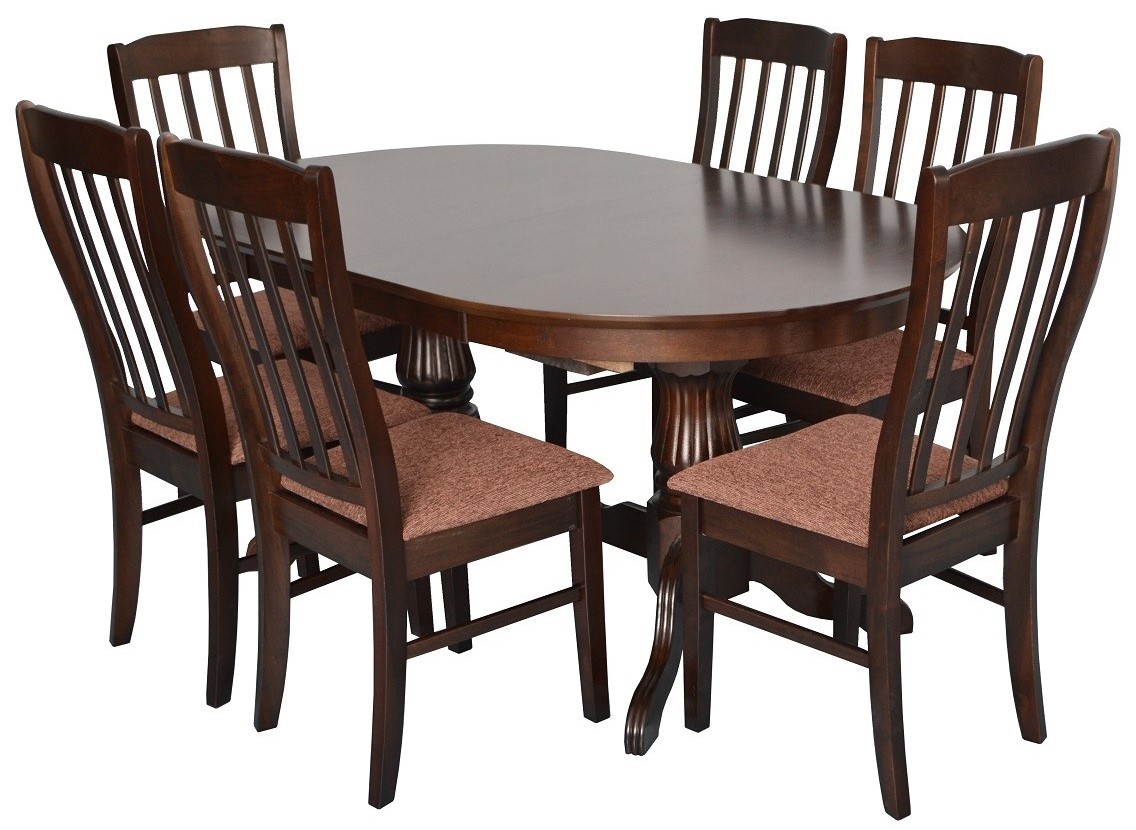 Комплект для столовой Evelin HV-33V Chocolate + 6 Wenyl Chocolate/F-789 Brown