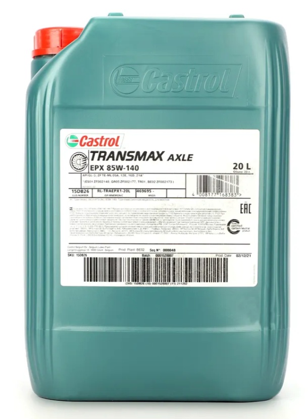 Ulei de transmisie auto Castrol Transmax Axle EPX 85W-140 20L