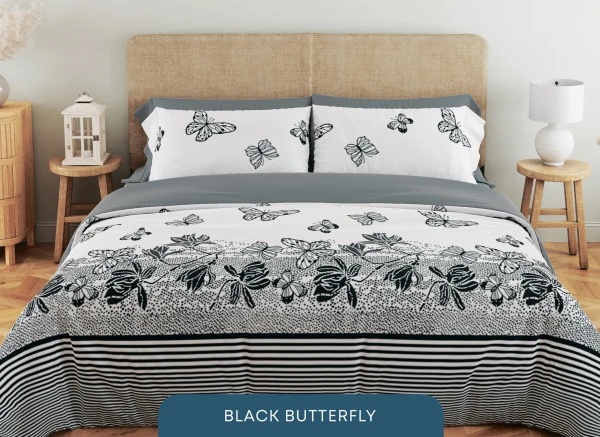 Постельное бельё Relaxe Home Soft Dreams Black Butterfly 200x220 (020914)