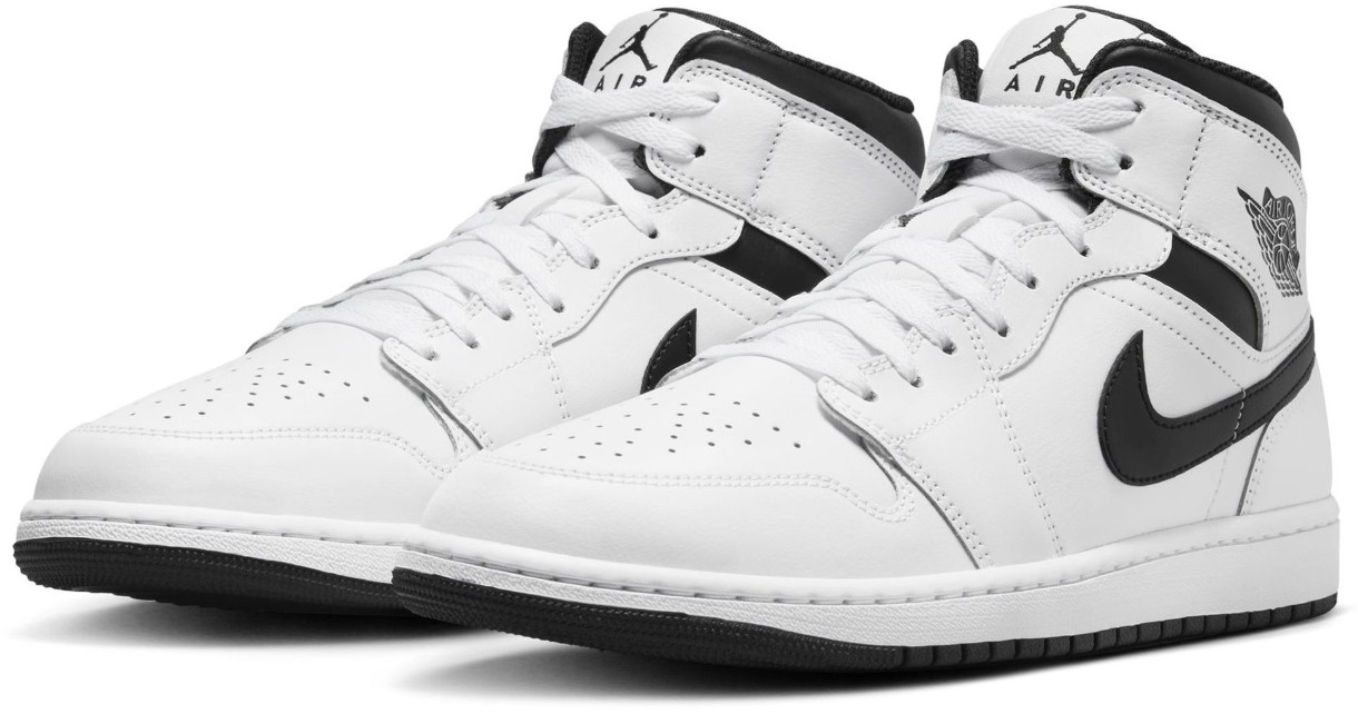 Bocanci pentru bărbați Nike Air Jordan 1 Mid White/Black, s.41